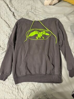 Duck Commander Gray Pullover Hoodie with Neon Green Logo